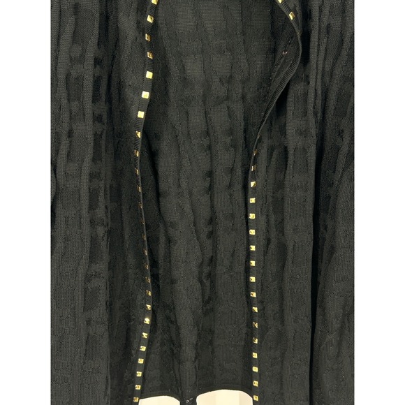 Ming Wang‎ Black Pink Geometric Studded Trim Cardigan Sweater Womens M - Picture 7 of 9